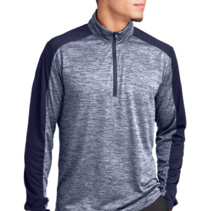 **SALE** ST397 Sport-Tek® PosiCharge® Electric Heather Colorblock 1/4-Zip Pullover (4XL)