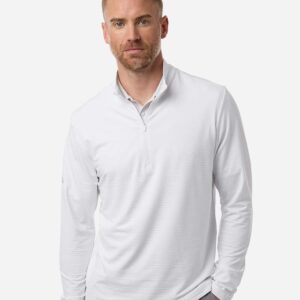 A708 Adidas Men's Textured Stripe Quarter-Zip Pullover