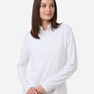 A709 Adidas Women's Textured Stripe Quarter-Zip Pullover